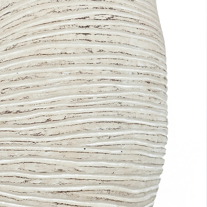 8.5X5.5X6.3" Sand And Cement Nautilus Shell Planter With Textured Beige Finish, 6.3" H x 8.5" W x 5.5" D