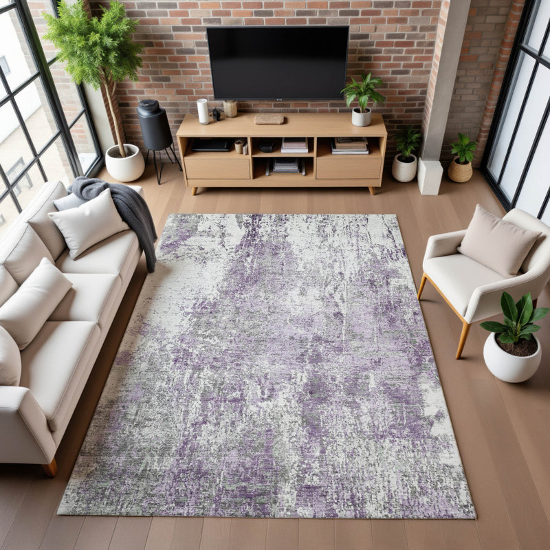Premium Machine Washable Ponce AMF1765 Modern Rug, Rectangle 5' x 7'6"