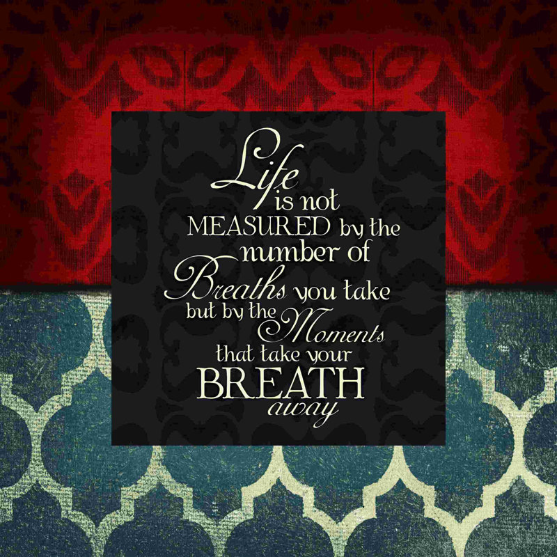 «Life Breath 4», art textuel sur toile tendue, H 36 po x l 36 po x P 1,25 po