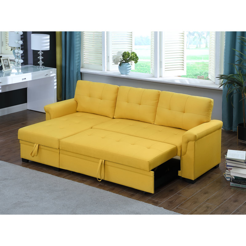 Lucca 2 - Piece Upholstered Sectional, Yellow Linen Blend