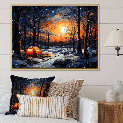 Winters Camping Glow I - paysages, reproduction sur toile