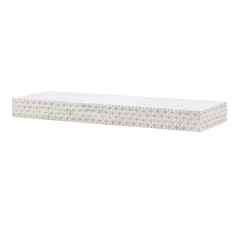 Tablette murale flottante Bucholz, Blanc, H 3 po x l 36,25 po x P 8,6 po