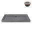 Base de douche en alcôve en acrylique gris mat avec drain central 60 po x 36 po Streamline-118934371