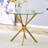 Round Clear Glass Dining Table With A Unique Shape For 4-6 People, With Ring-Shaped Gathered Gold Metal Legs, Suitable For Desks, Kitchens, Terraces, Dining Rooms. W1151P208338-96011808