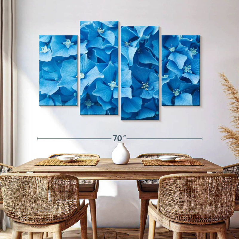 Harnek Dainty Blue Flowers, 42" H x 68" W