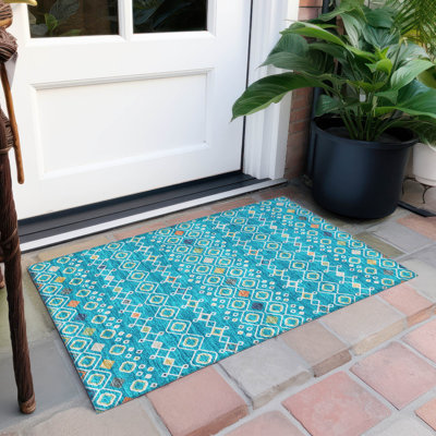 Tapis rectangulaire Aleighna avec envers antidérapant