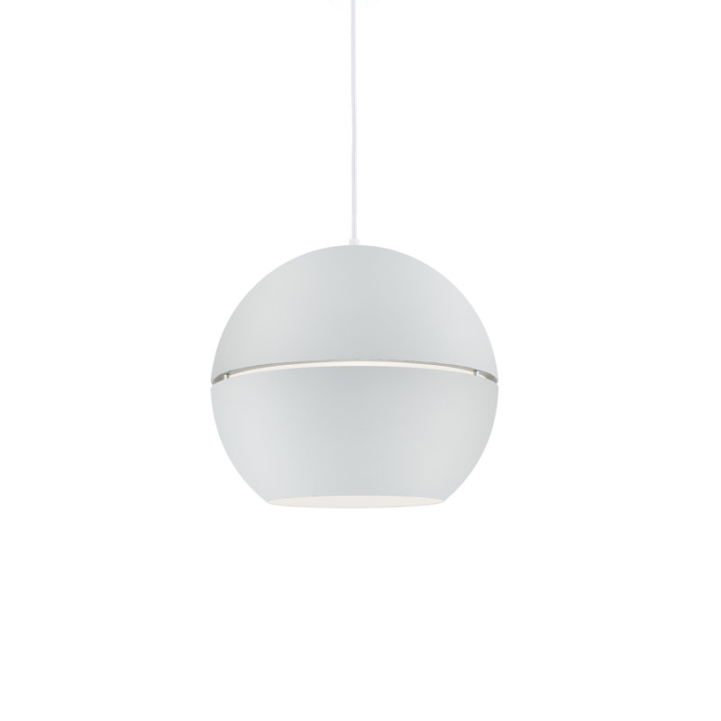 Lucas Modern Globe Pendant in White Aluminum 14.5" H x 16" W