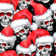 Watercolor Seamless Pattern With Sketchy Skulls In Santa Hat. Cretive New Year. Celebration Illustration. Can Be Use In Winter Holidays Design, Posters, Invitations - Wrapped Canvas Print