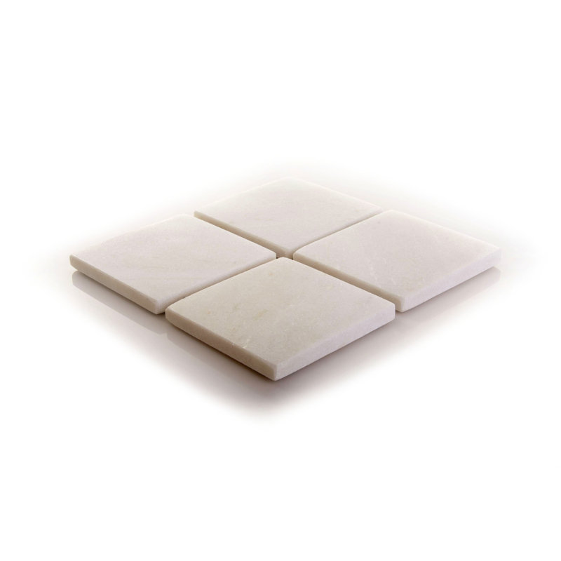 Black Granite Square 8-Piece Stone Coaster Set