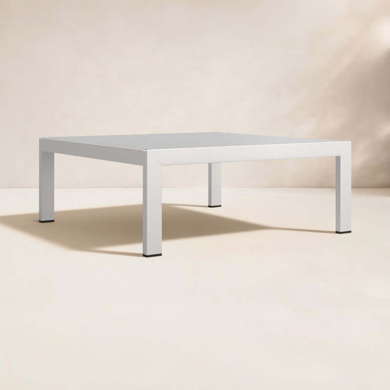 Cloud Coffee Table, Powder Coated White, Brushed Aluminum
