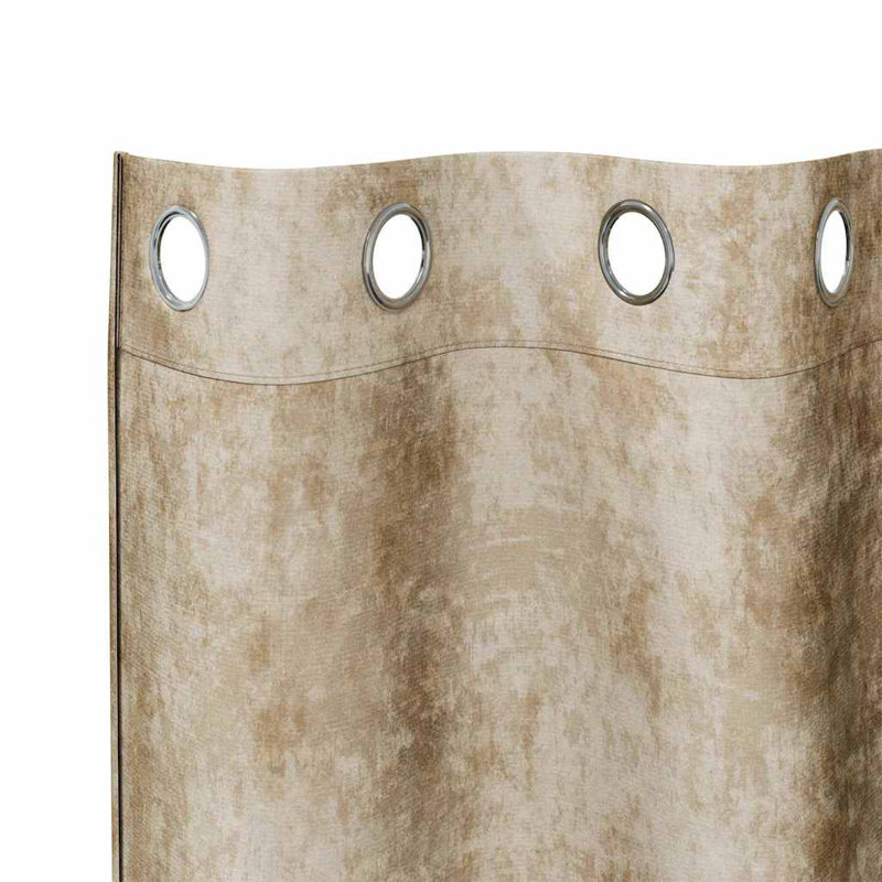 Alithia Velvet Room Darkening Curtain Pair, 140cm Width x 225cm Drop, Cream