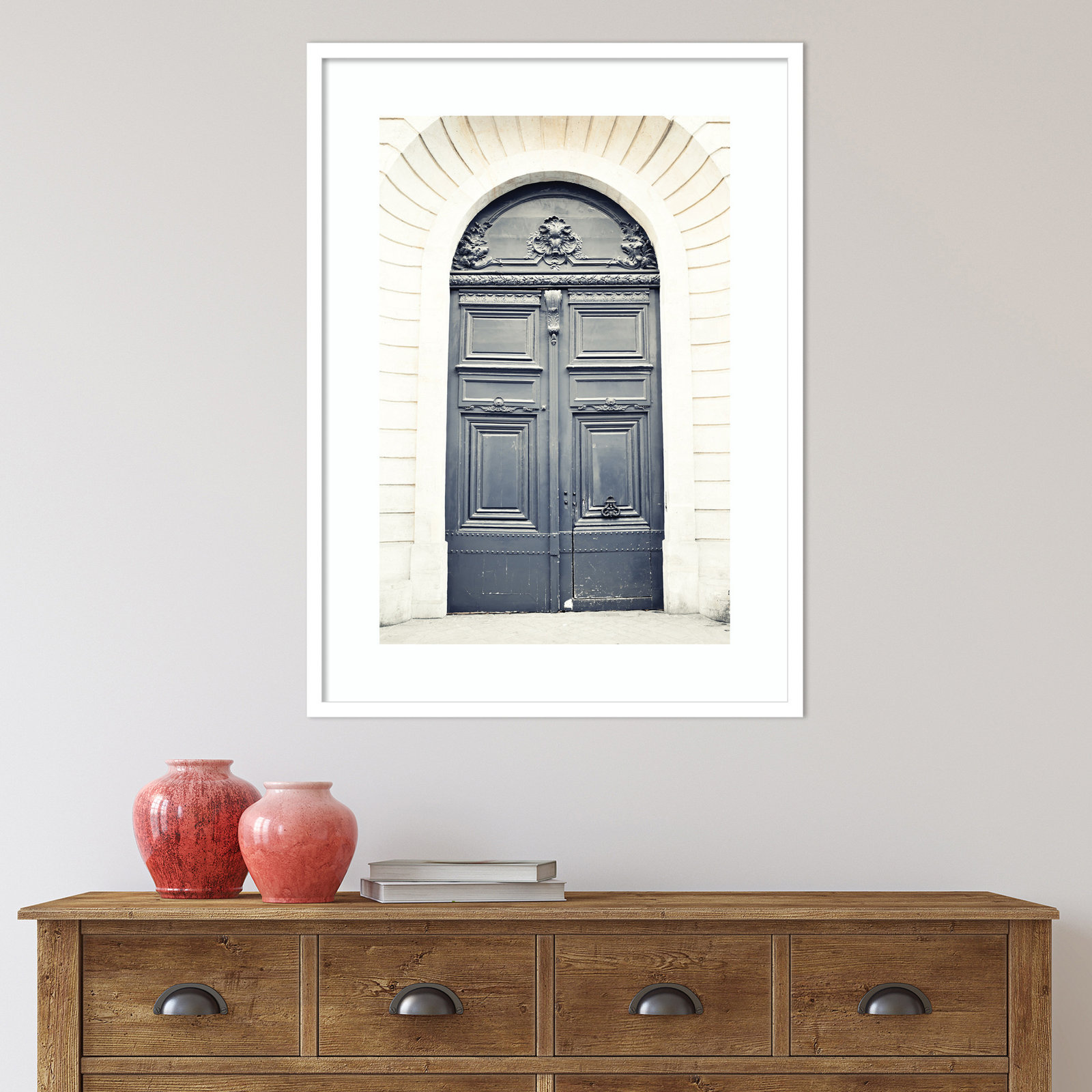 Black Paris Door by Caroline Mint, Black, 34" H x 25" W