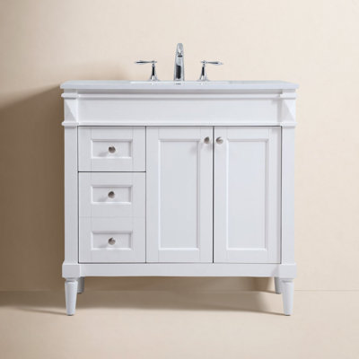 Readington 36'' Single Bathroom Vanity with Engineered Marble Top