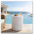 Modern White Outdoor Side Table with Wavy Fluted Design