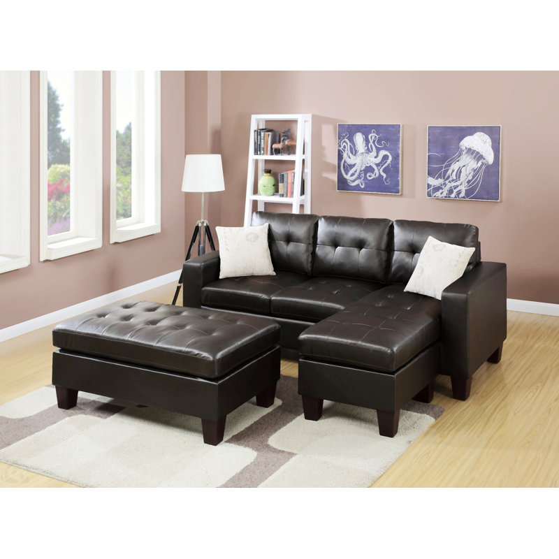 Canapé modulaire réversible avec repose-pieds 3 pièces