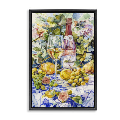  Grape Vines Wine Glass Canvas by LSR Design Studio