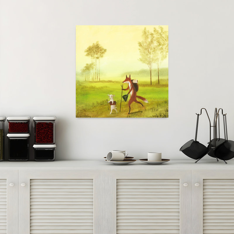 «Master Lamb and His Peinture Master Contemporary Fox Urban Forest Art», H 18 po x l 18 po