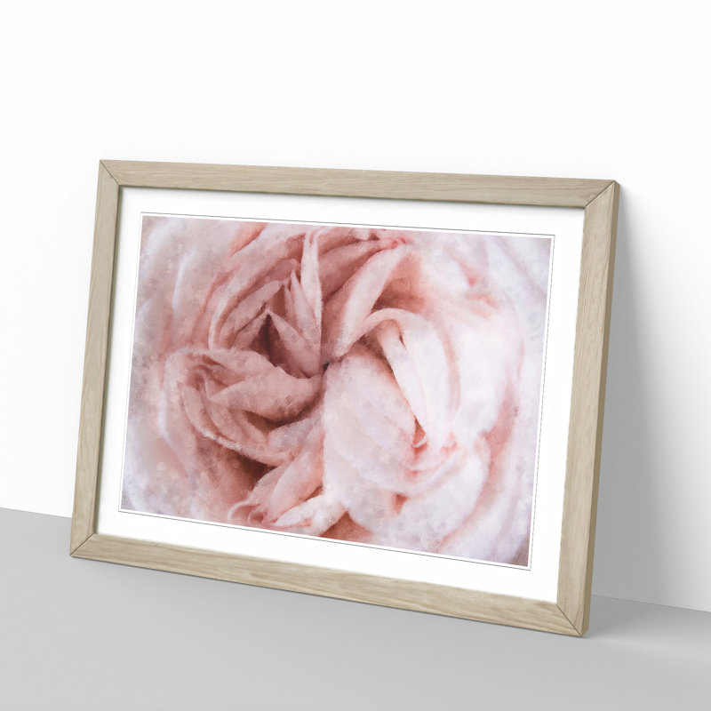 Petals of a Pink Carnation - Picture Frame Graphic Art Print, Oak, 62cm H x 87cm W x 2cm D