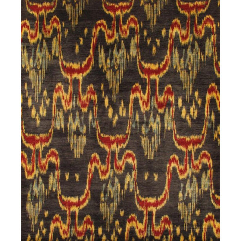Ikat Area Rug in Black