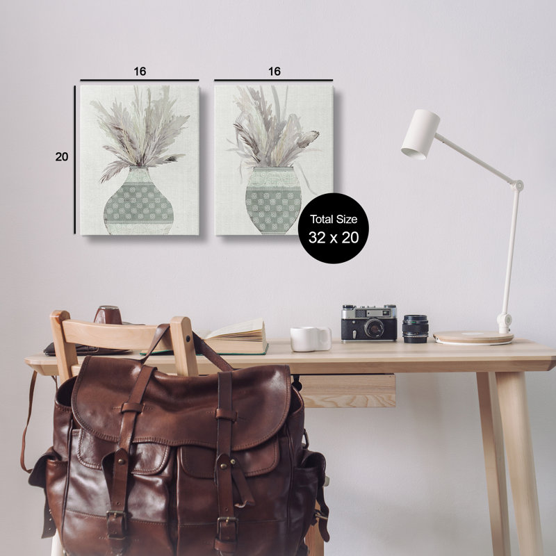 Ensemble d'art mural sur toile Boho, H 20 po x l 16 po