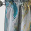 Rideau abstrait occultant en marbre turquoise infusé d'or III - 1 panneau Fractals-107809111