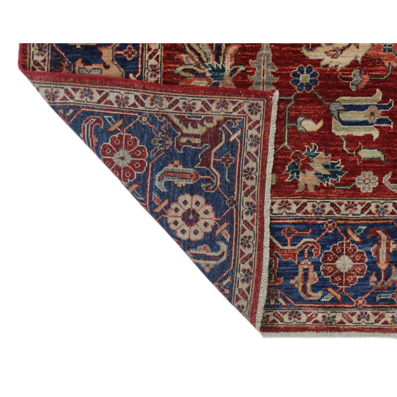 One-of-a-Kind 5'10" X 8'10" Wool Area Rug Red/Navy/Beige