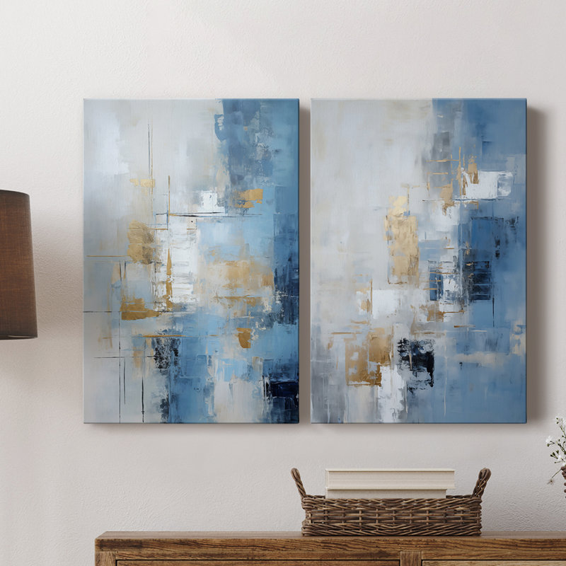 ABSTRACT Series Dxxviii - Toile tendue avec châssis de qualité supérieure - Prêt à être accroché, H 27 po x l 36 po