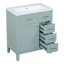 Ensemble de meuble-lavabo 30 po avec lavabo, armoire de salle de bain verte avec tiroirs, cadre et panneau de fibres à densité moyenne (ancien numéro de référence: N725S999222F)