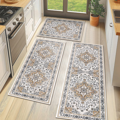 Machine Washable Non-Slip Kitchen Mat (Set of 3)