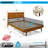 Harmony Solid Wood Bed Frame Platform Style with Sculpted Headboard, Mid-Century Modern, No Box Spring Needed, Smart Tools Assembly, 800 lbs Capacity-127582610-127582608