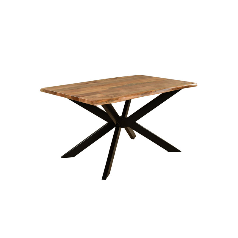 Rectangular Solid Mango Wood Dining Table, Natural Wood, H76 x L135 x W90cm