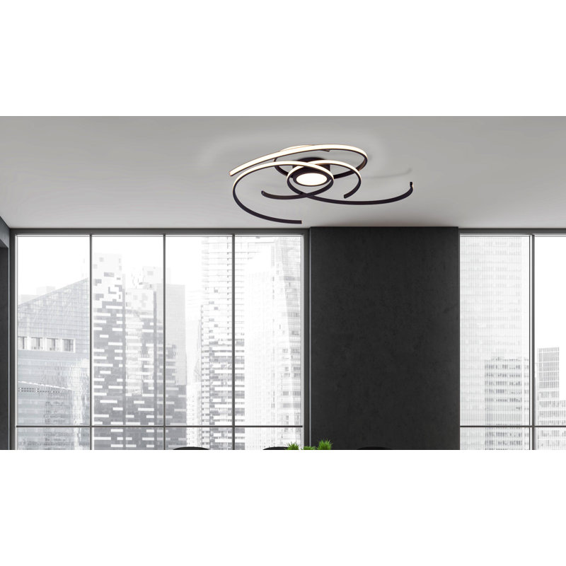 Azion LED Semi Flush Mount, Black