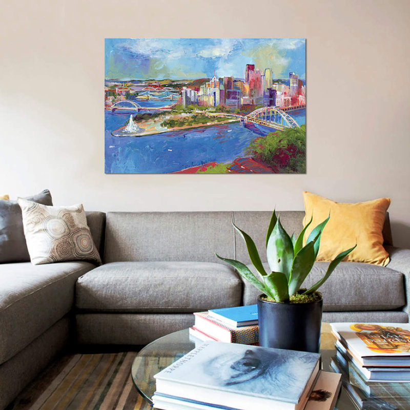 Pittsburgh by Richard Wallich - No Frame Painting on Canvas, 66.04 cm H x 45.72 cm W x 3.175 cm D