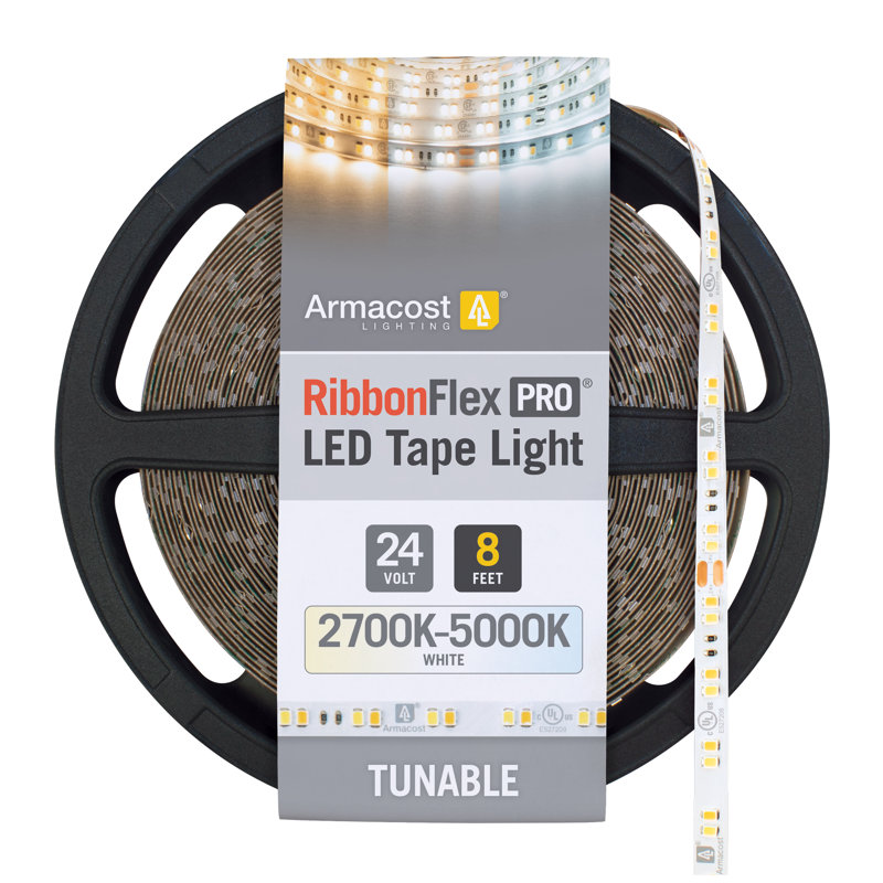RibbonFlex Pro CCT, 24V, 2700K-5000K, 60 + 60LED / M, bande lumineuse sous l'armoire 2,5M
