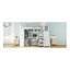 Metal Twin Loft Bed With Desk, USB Ports, 5-Layer Shelf,  Wardrobe And Stepped Stairs, White