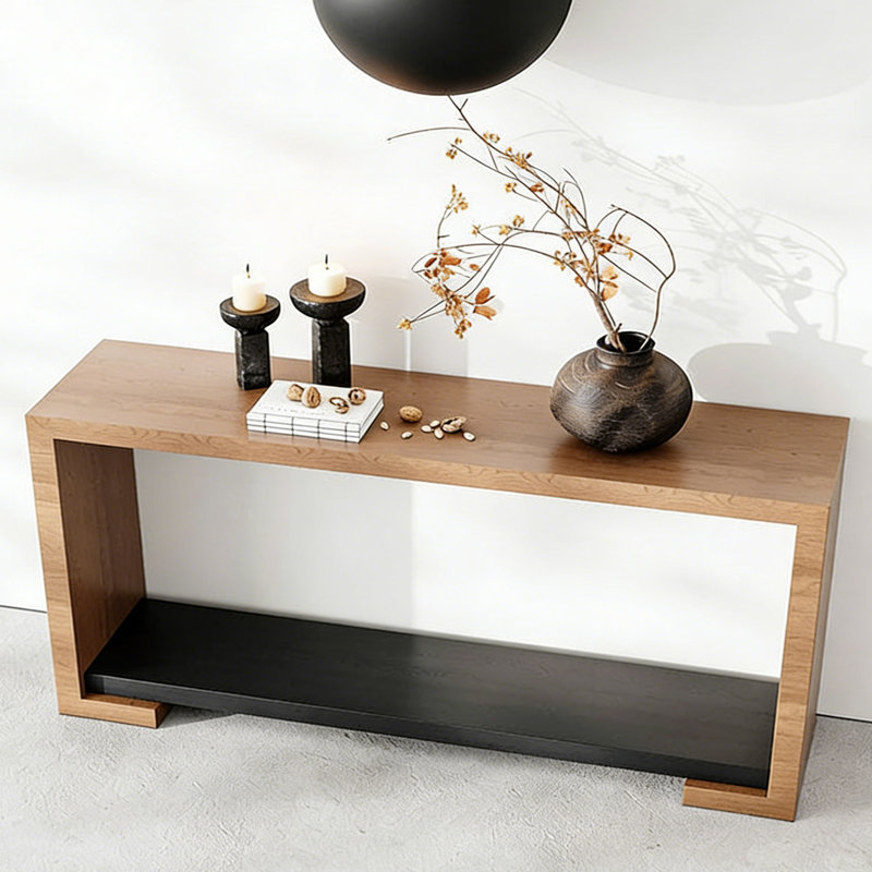 Retro Multifunctional Practical Console Table, 29.53" H x 78.74" W x 13.78" D