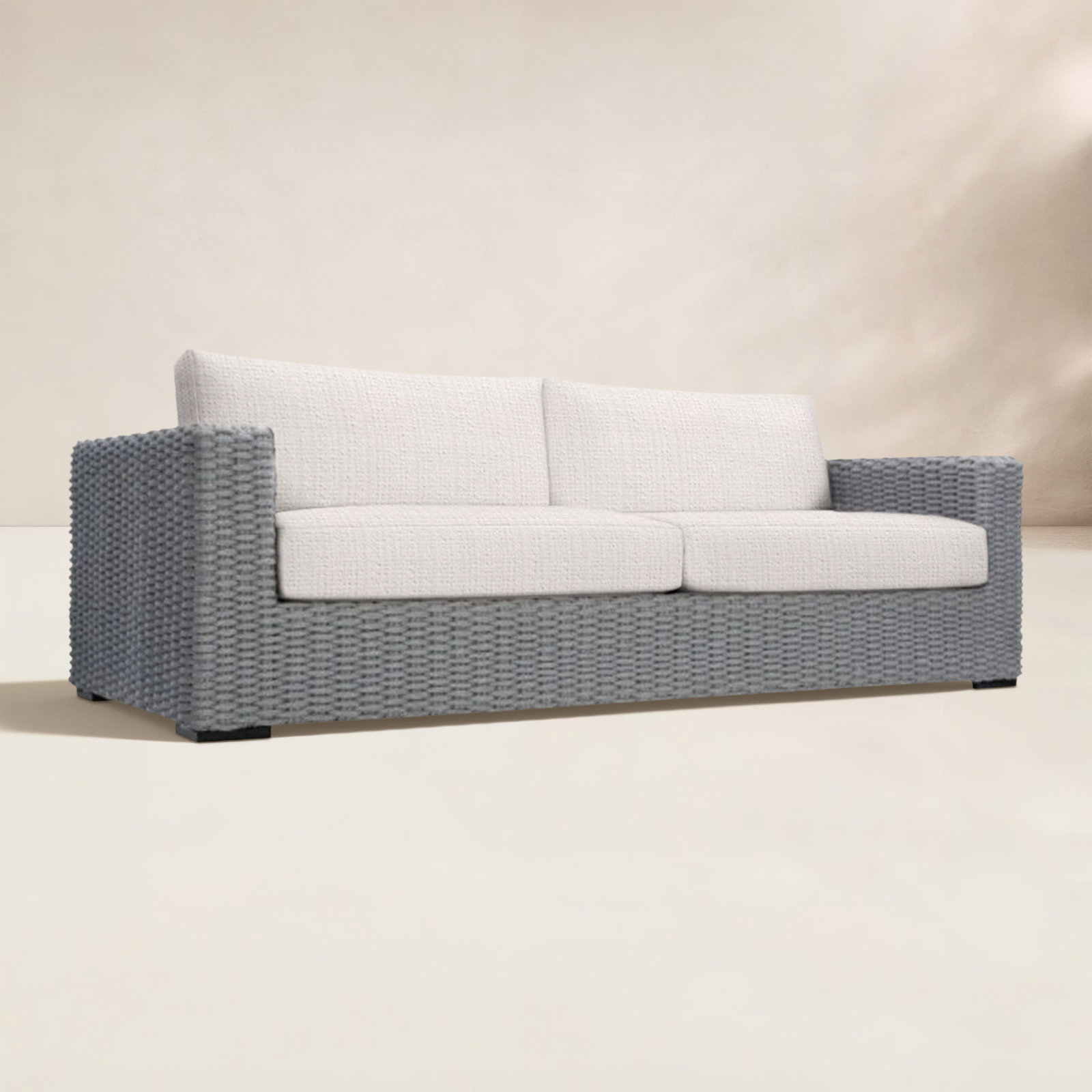Capri 93" Patio Loveseat, White Sunbrella 6063-000