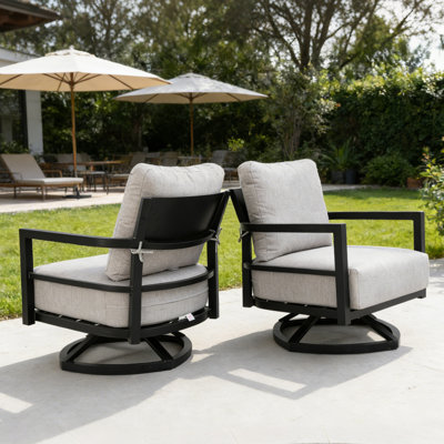Méridienne pivotante moderne en aluminium à rotation sur 360 degrés avec coussins Sunbrella épaissis