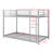 Safe And Stylish Low Metal Bunk Bed With Ladder-1865649382