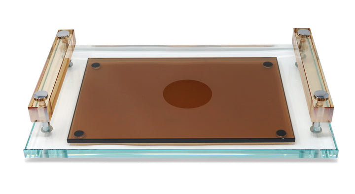 Glass Serving Tray with Handles