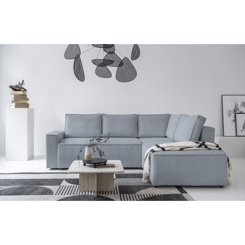 Brave Dave Corner Sofa L Shape, Right Hand Facing, Light Grey