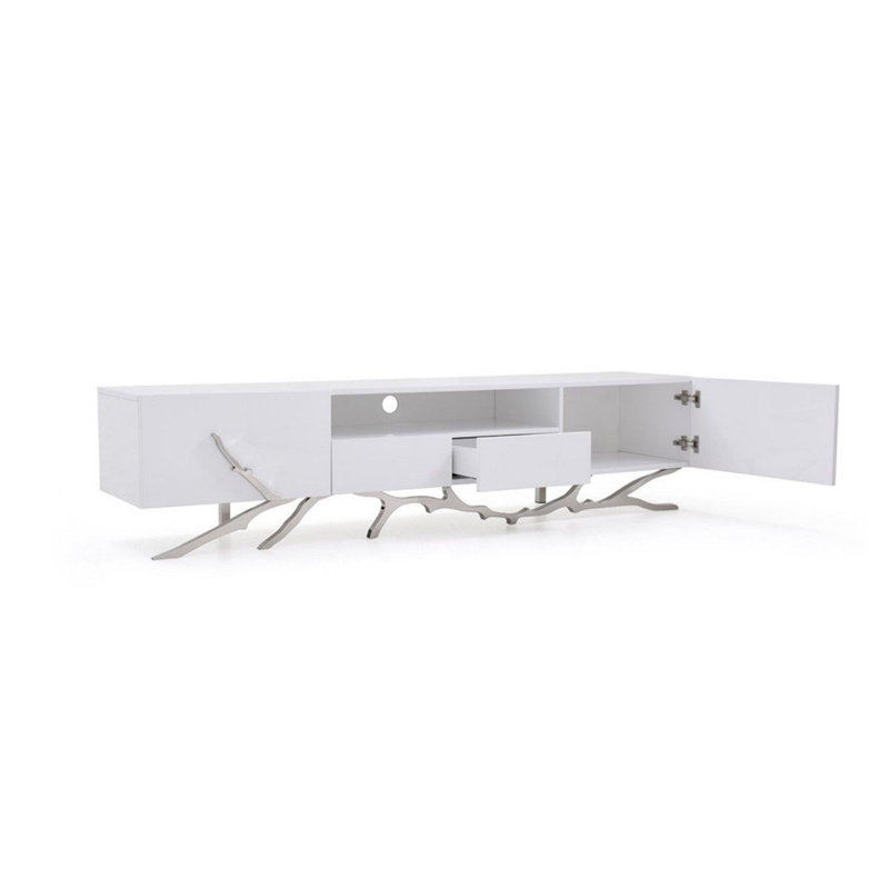 Legend TV Stand for TV, 87'' W X 19'' D X 19'' H, Black