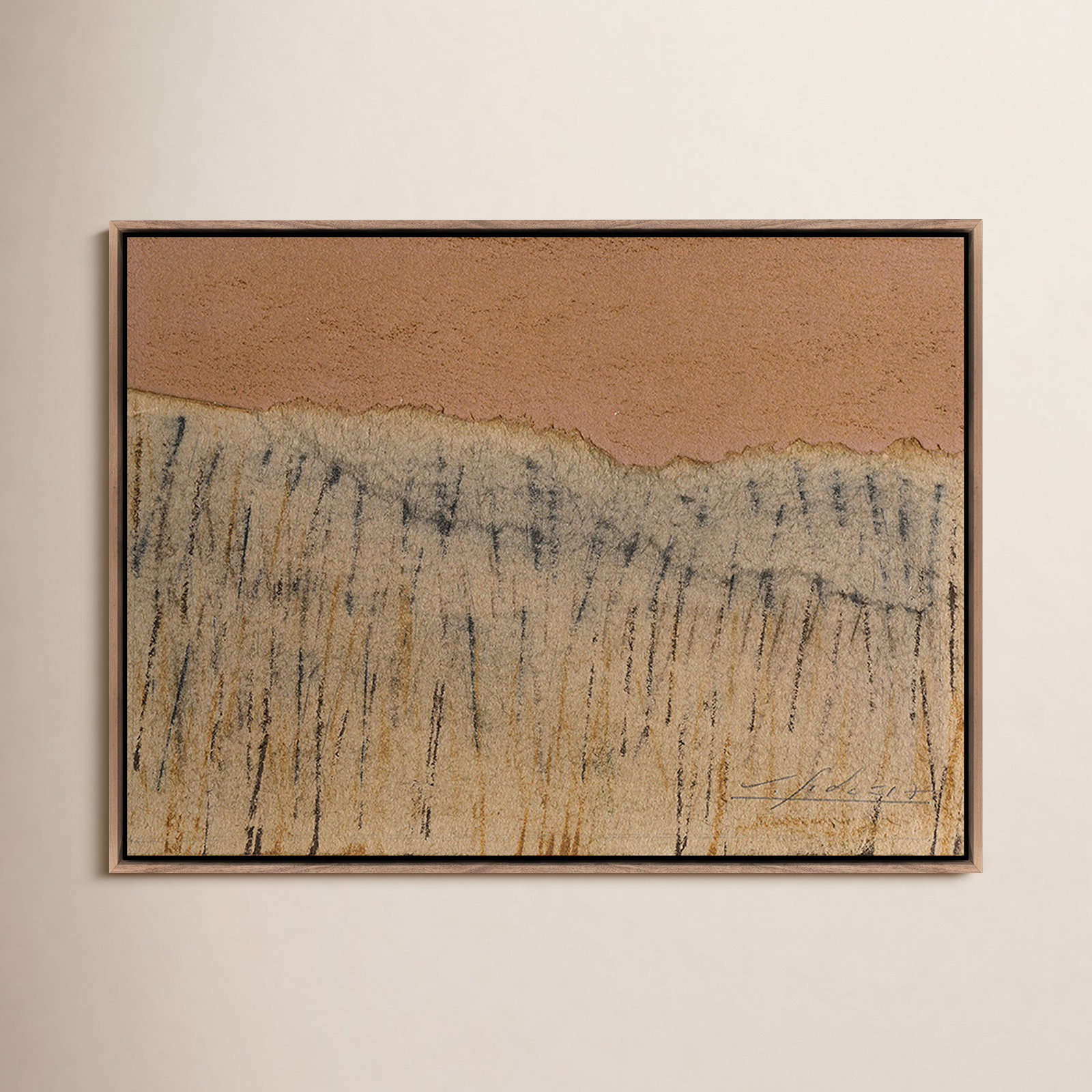 No. 17 by Valeria Sidanez, Dark Brown Canvas Floater Framed, 36" H 48" W 2" D