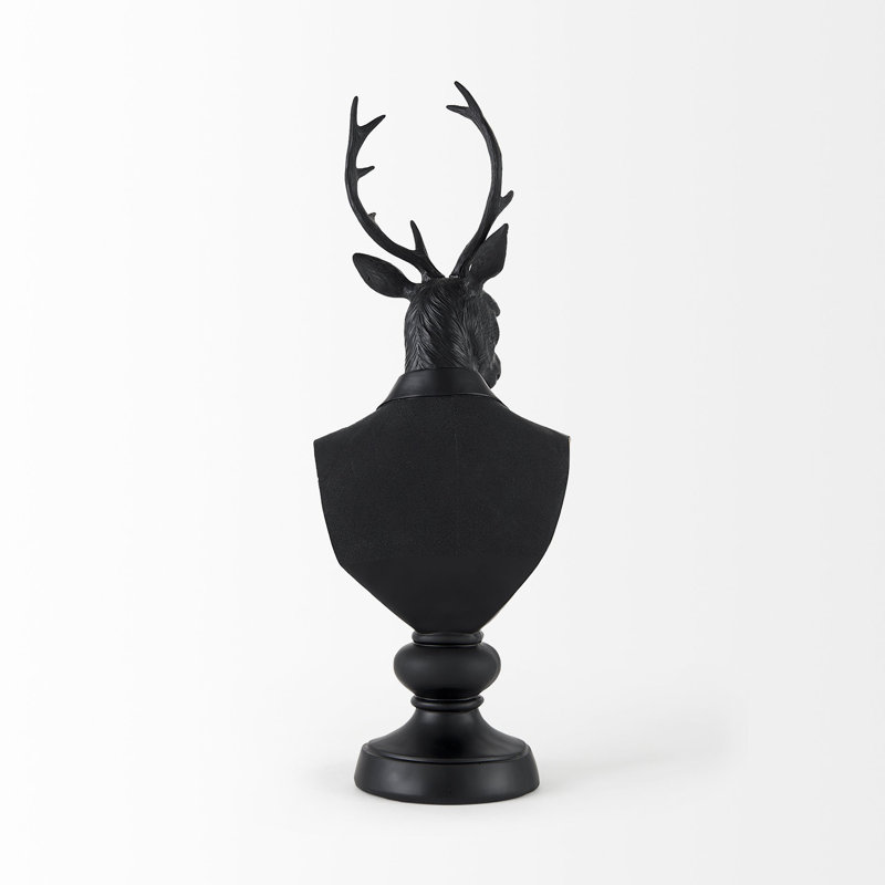 Buste de cerf en résine Emison, Noir