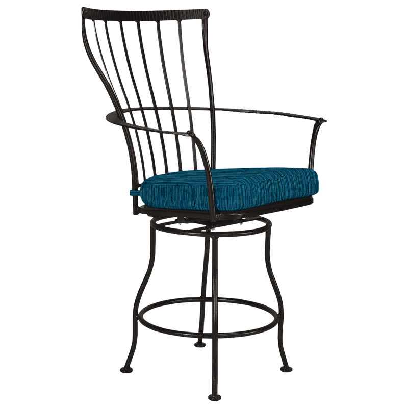 Monterra Outdoor Swivel Bar Stool, Sahara Cafe, Carbon Black, 31.5''