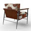 Fauteuil d'appoint abstrait Mid-Century - Fauteuil Crescent Rhythm in Terracotta I-1587236400