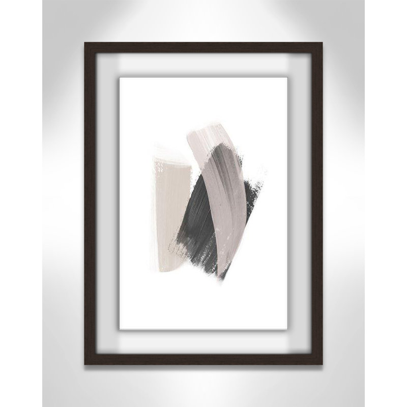 Alabaster Strokes - Peinture encadrée, H 1,25 po x l 23 po x P 1,25 po, Cadre en noyer à grain ouvert