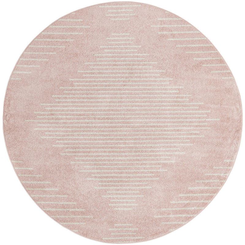 Striped Indoor Rug, Round 7'10"