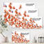 Volée de bouvreuils sur branches orange - Peinture sur toile-59724947-59780096
