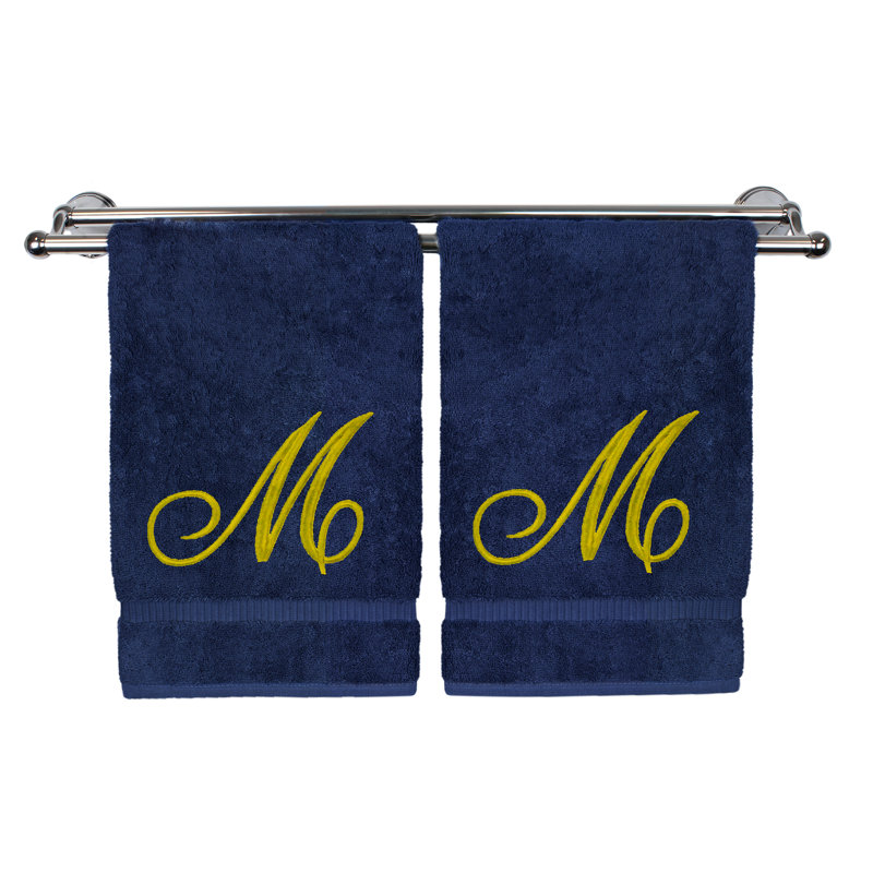 Super Plush Washcloth, Navy/Gold, M